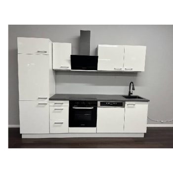 nieuwe keuken compleet met apparatuur hoogglans wit 270cm breed
