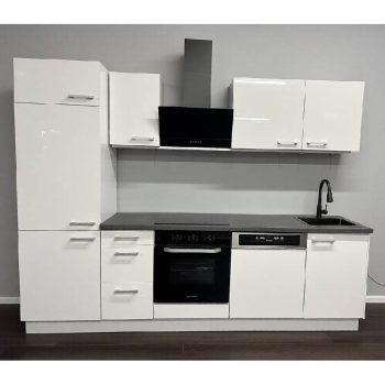 nieuwe keuken compleet met apparatuur hoogglans wit 270cm breed